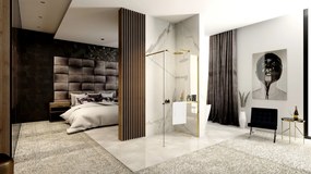 Panou de duș Rea Aero Gold N 80 Walk In + EVO