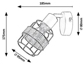 Spot de perete INDIANA 1xE14/25W/230V Rabalux 5281