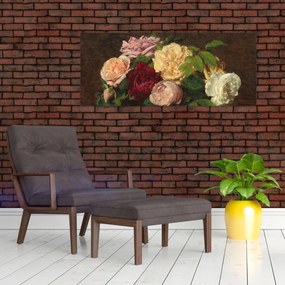 Tablou - Henri Fantin-Latour, Roses de Nice on a Table, reproducere (120x50 cm)