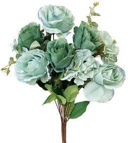 Trandafiri bleu-turcoaz artificiali CAROLINE, 45cm