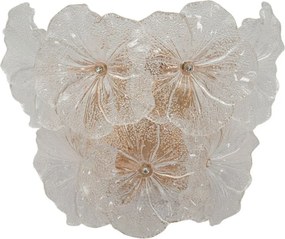 Aplică de perete aurie din sticlă Ibiscus – Mauro Ferretti