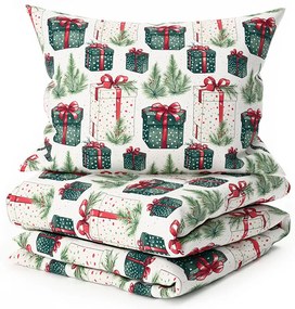 Lenjerie de pat din bumbac CHRISTMAS PRESENT crem Dimensiune lenjerie de pat: 70 x 90 cm | 140 x 220 cm