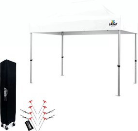 Cort tip foarfecă 2×3 m din aluminiu fără pereți | Montare rapidă și cadru ușor, rezistent - fara 3 pereti - Alb