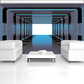 Fototapet - Tunel 3D albastru (254x184 cm)