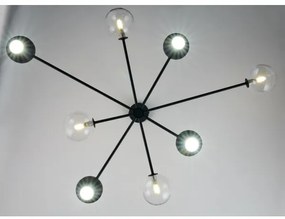 Lustră pe tijă Jupiter 1996 MOKA 4xGU10/10W/230V + 4xG9/10W/230V negru/transparent