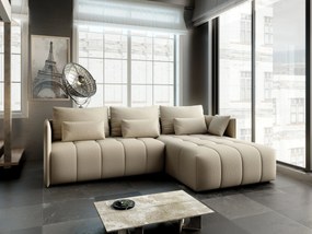Colțar extensibil dumonde cu ladă de depozitare si sezut confortabil din spuma high-density, Malta Enjoy Camel II 235x185 cm