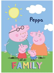 Purcelușa Peppa Pătură polară Family 100x140cm