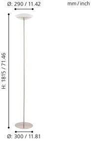 Eglo 33325 - Lampă de podea LED RGBW FRATTINA-C, dimabilă, 1xLED/18W/230V, crom mat