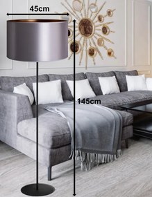 Lampadar Duolla CANNES 1xE27/15W/230V d. 45 cm argintiu/cupru/negru