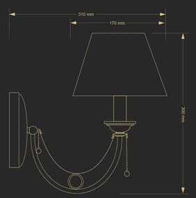 Aplica design clasic realizat manual Dorato