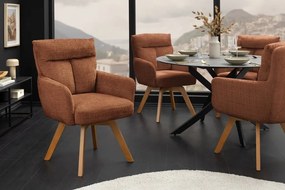 Set de 2 scaune pivotante picioare din lemn Big George maro ruginiu