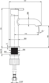 SILIA Baterie lavoar BQS_R20M Finisaj: auriu periat