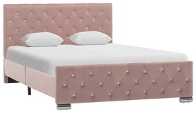 286825 vidaXL Cadru de pat, roz, 120 x 200 cm, catifea