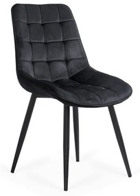 Scaun living din catifea si cadrul metalic  BUC 206 negru