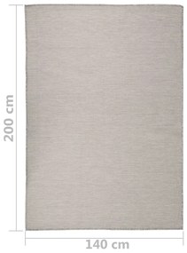 Covor de exterior, gri taupe, 140x200 cm, tesatura plata Gri taupe, 140 x 200 cm