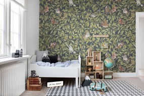 Fototapet, Backwood Birds, Albastru, Rebel Walls