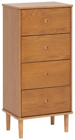 Comoda ingusta pentru dormitor CHARLIE, 4 sertare, 50 x 35 x 107,5 cm