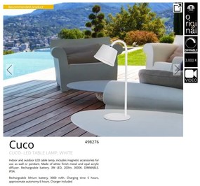 Lampa LED portabila exterior/interior IP54 Cuco alba
