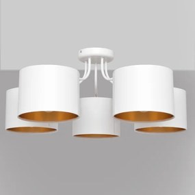 Lustră aplicată ALBA 5xE27/15W/230V albă/aurie