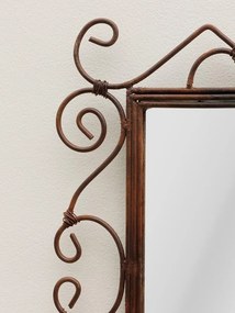Oglinda de perete, din metal, aspect vintage, Arabesque