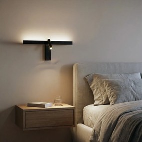 Aplica perete cu spot, directionabila RICO 10W+6W 3000K negru