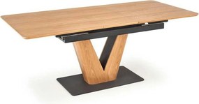 Masa extensibila UMBERTO, stejar/negru, 160/200x90x77 cm