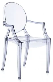 Scaun Design Glass transparent, cu manere, policarbonat