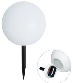 Lampă de exterior albă 30 cm cu LED integrat IP44 solar RGBW - Ludger