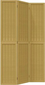 vidaXL Paravan de cameră cu 3 panouri, maro, lemn masiv paulownia