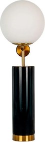 Lampa de masa din otel negru si marmura portelanata neagra