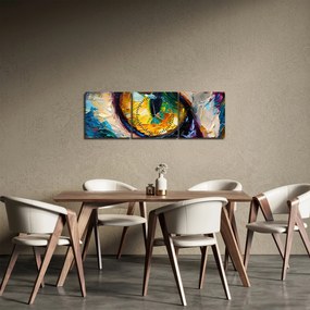 Tablou - Ochi de pisică Pictură (cu ceas) (90x30 cm)