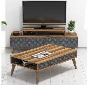 Mobilier living Clementine (Nuc + Gri albastru). 1089309