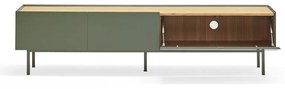 Masă TV verde/în culoare naturală cu aspect de lemn de stejar 180x45 cm Arista – Teulat