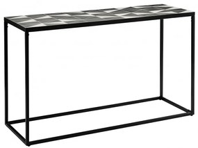 Consolă INOSIGN »Steph«, picioare metalice, negru, blat mozaic, alb/negru, 130 x 44 x 76 cm