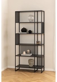 Bibliotecă neagră cu aspect de piatră 85x185 cm Strington – Actona