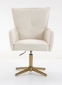 HR250CROSS Scaun Crem Boucle Bază Aurie