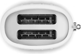Prajitor de paine SMEG 50's Style TSF01WHEU, 950 W, 2 felii, 6 trepte, Tava pentru firimituri, Cablu integrat, Otel inoxidabil, Alb