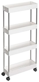 Cărucior de depozitare pe roți MARGE, alb