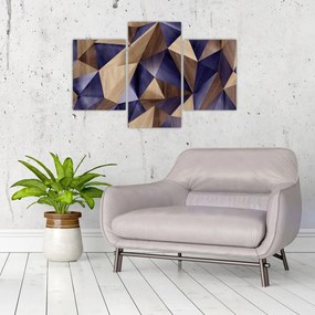 Tablou - 3D triunghiuri de lemn (90x60 cm)