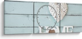 Tablou - I love home (cu ceas) (90x30 cm)