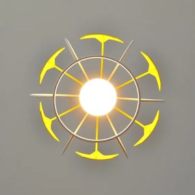 Lustră pe cablu pentru copii STARS 1xE27/15W/230V galben/alb