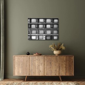 Tablou pe sticlă - Retro TV (70x50 cm)