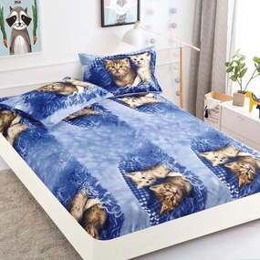 Lenjerie de pat 3 cu elastic 100% bumbac - a722 de la Onesleep
