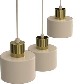 Lustră suspendată pe cablu PARKLA 3xE27/15W/230V bej/auriu