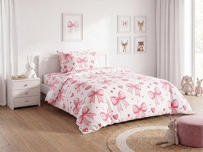 Lenjerie de pat din microfibra RIBBON LOVE albă Dimensiune lenjerie de pat: 70 x 80 cm | 140 x 200 cm