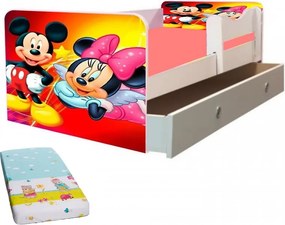 Junior Minnie si Mickey cu saltea inclusa si sertar