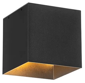 Lampă de perete de exterior neagră cu lumină slabă și senzor solar - Charlotte