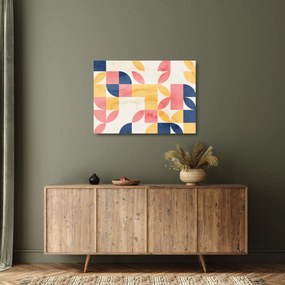 Tablou pe sticlă - Abstracție cu modele retro (70x50 cm)