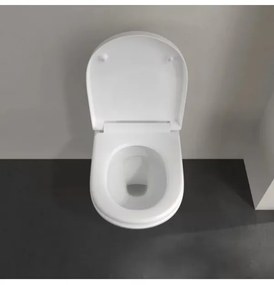 Set vas WC suspendat, Villeroy&amp;Boch O.novo, cu capac inchidere lenta, 36x56cm, Alb Alpin, 5660H101