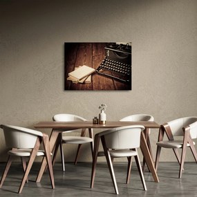 Tablou pe sticlă - Mașina de scris (70x50 cm)